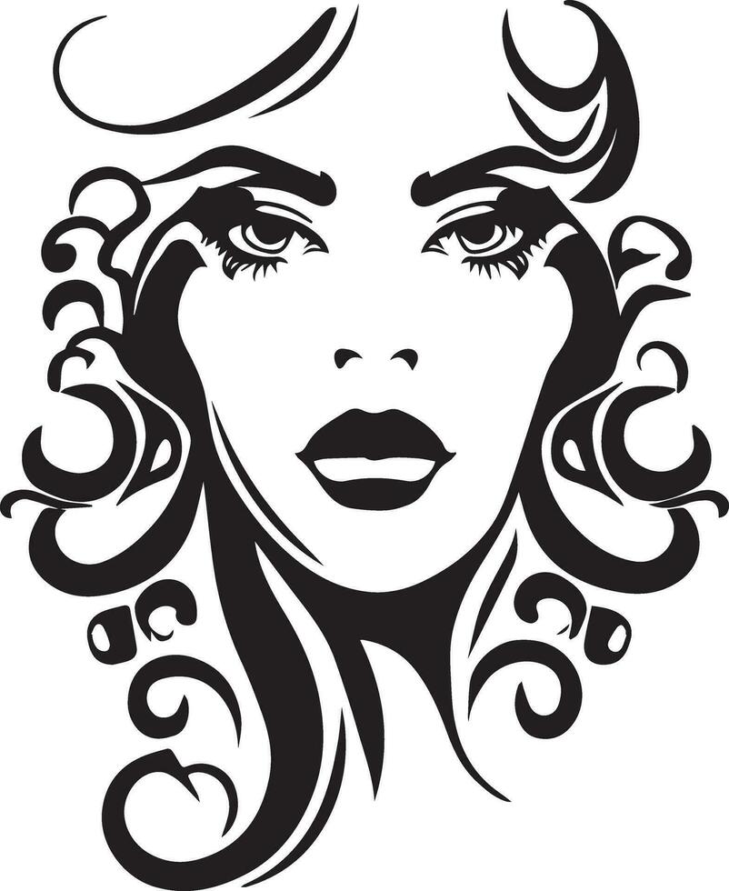 lindo mulheres face tatuagem Projeto vetor ilustração, mulheres face tatuagem