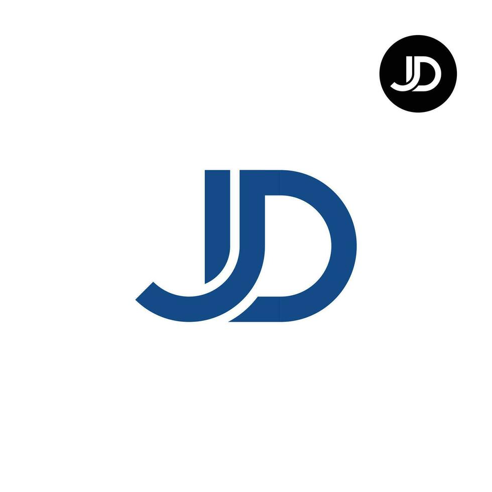 carta jd monograma logotipo Projeto vetor