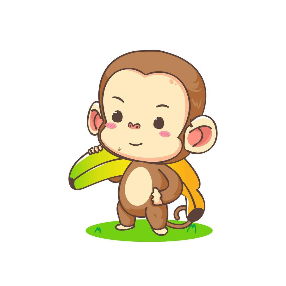 Ilustração vetorial desenhada à mão com alto detalhe de macaco com banana, desenho  realista, esboço