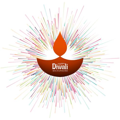Bela diwali festival cartão colorido decorativo de volta vetor