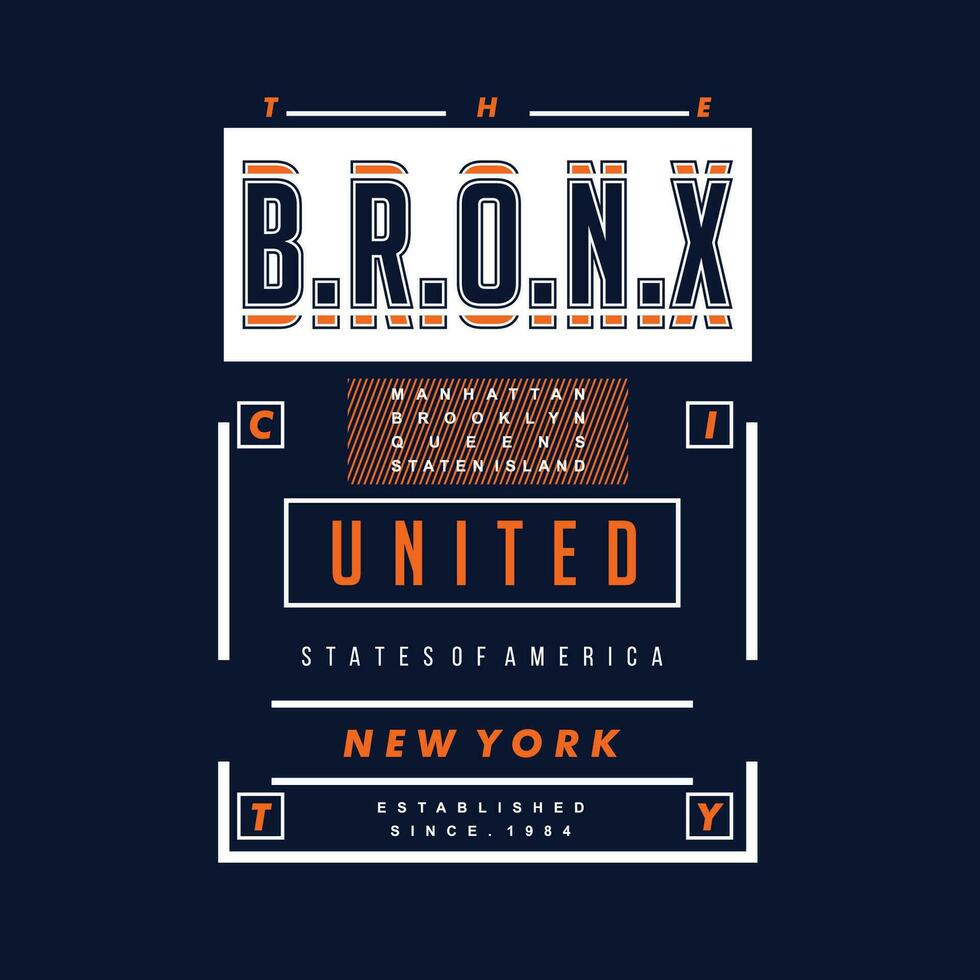 a bronx texto quadro, Armação gráfico projeto, tipografia vetor, ilustração, para impressão t camisa, legal moderno estilo vetor