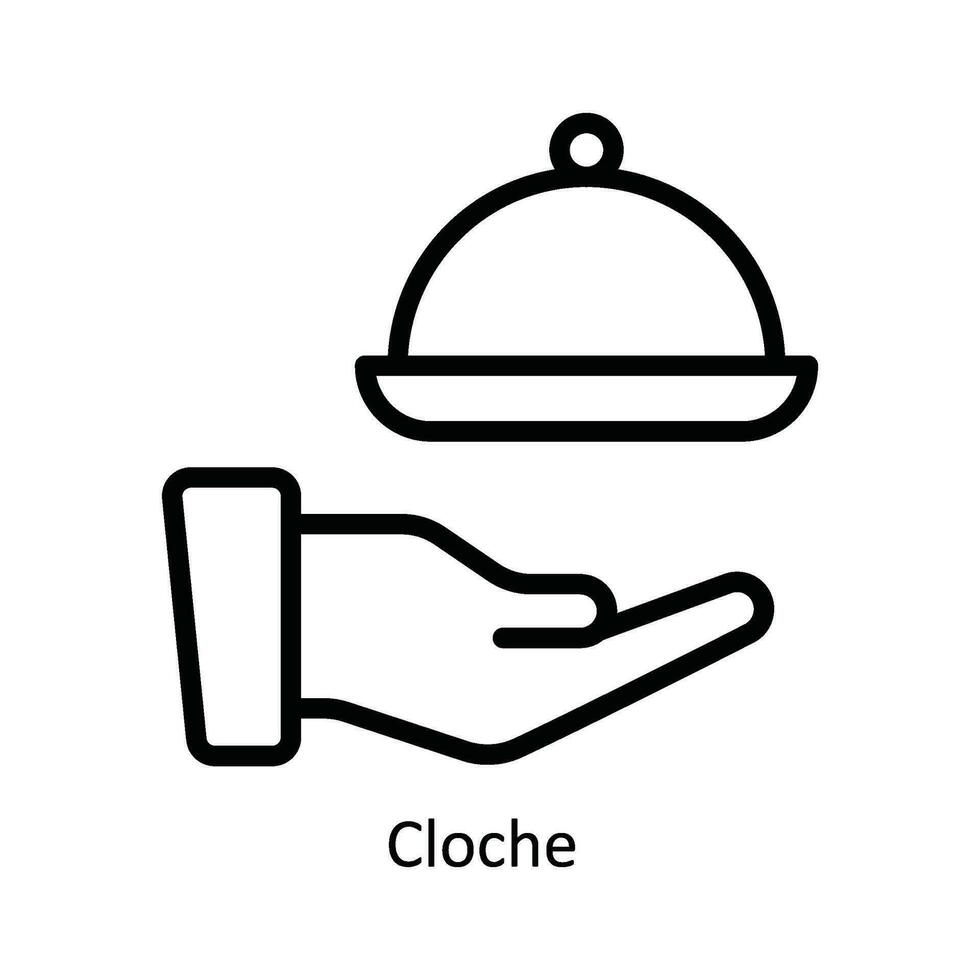 cloche vetor esboço ícone Projeto ilustração. cozinha e casa símbolo em branco fundo eps 10 Arquivo