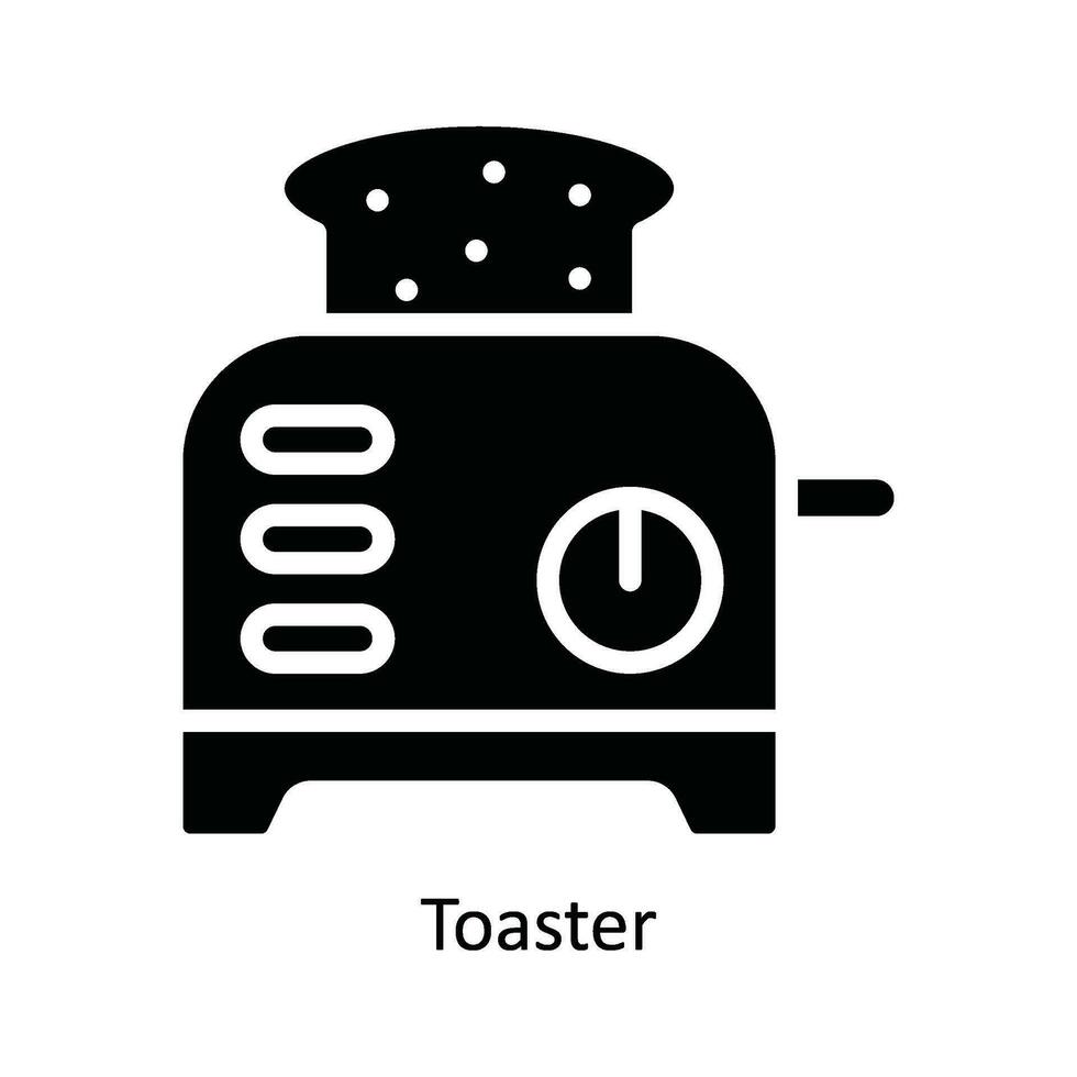 torradeira vetor sólido ícone Projeto ilustração. cozinha e casa símbolo em branco fundo eps 10 Arquivo