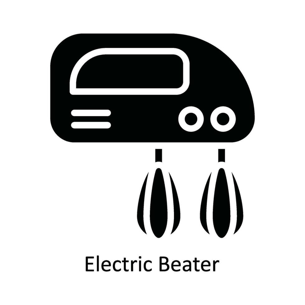 elétrico batedor vetor sólido ícone Projeto ilustração. cozinha e casa símbolo em branco fundo eps 10 Arquivo