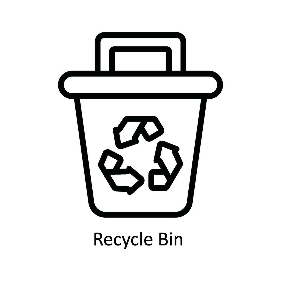 reciclar bin vetor esboço ícone Projeto ilustração. natureza e ecologia símbolo em branco fundo eps 10 Arquivo