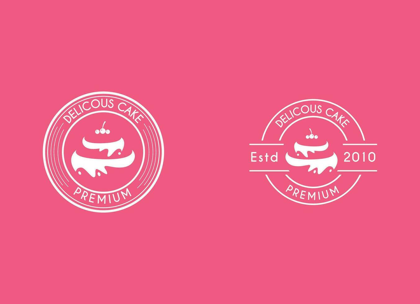 logotipo de bolo doce ícone de logotipo de cupcake vetor