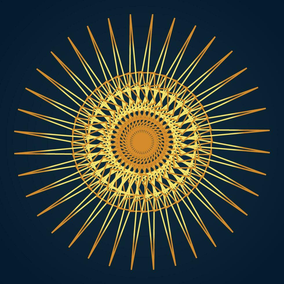 mandala dourado cor vetor, mão, ilustração, ioga, floral, modelo, Índia, silhueta, indiano, asiático, fronteira, tatuagem, padrão, contorno, projeto, fundo, abstrato, flor, casamento, arte vetor