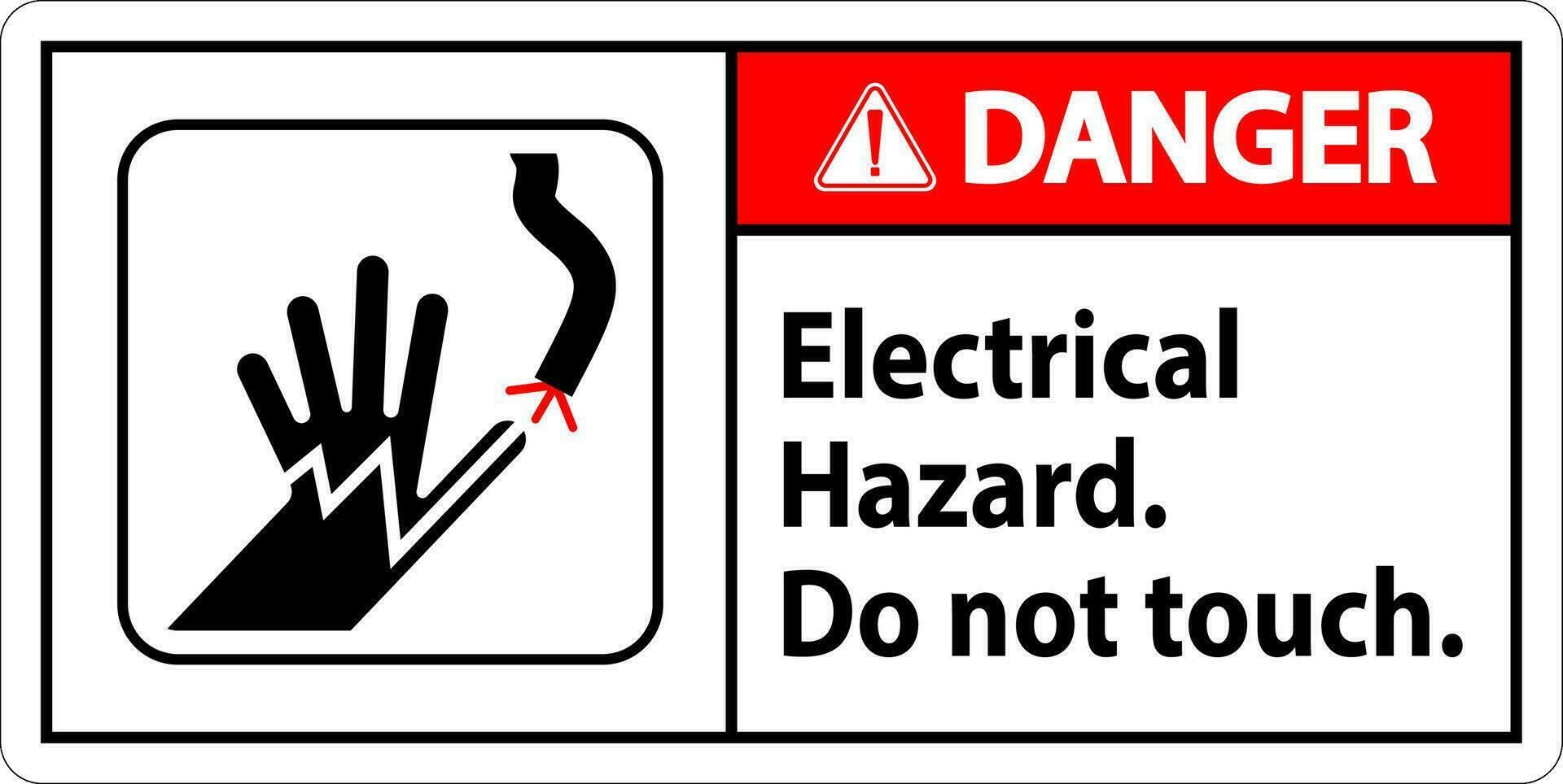 Perigo placa elétrico perigo. Faz não toque vetor