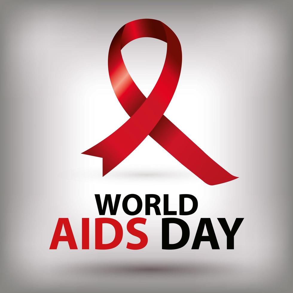 pôster dia mundial da aids com fita vetor