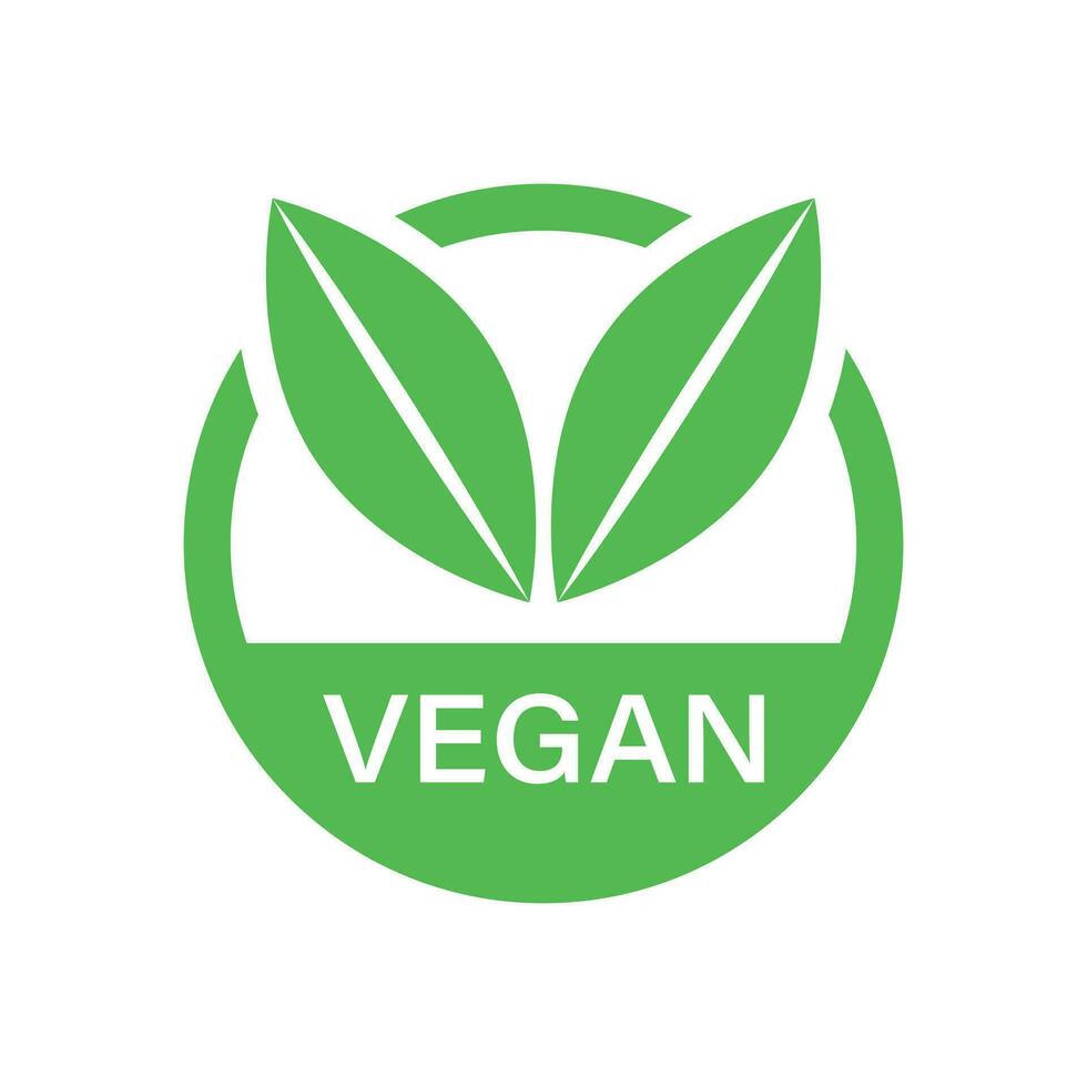 vegano rótulo crachá vetor ícone dentro plano estilo. vegetariano carimbo ilustração em branco isolado fundo. eco natural Comida conceito.