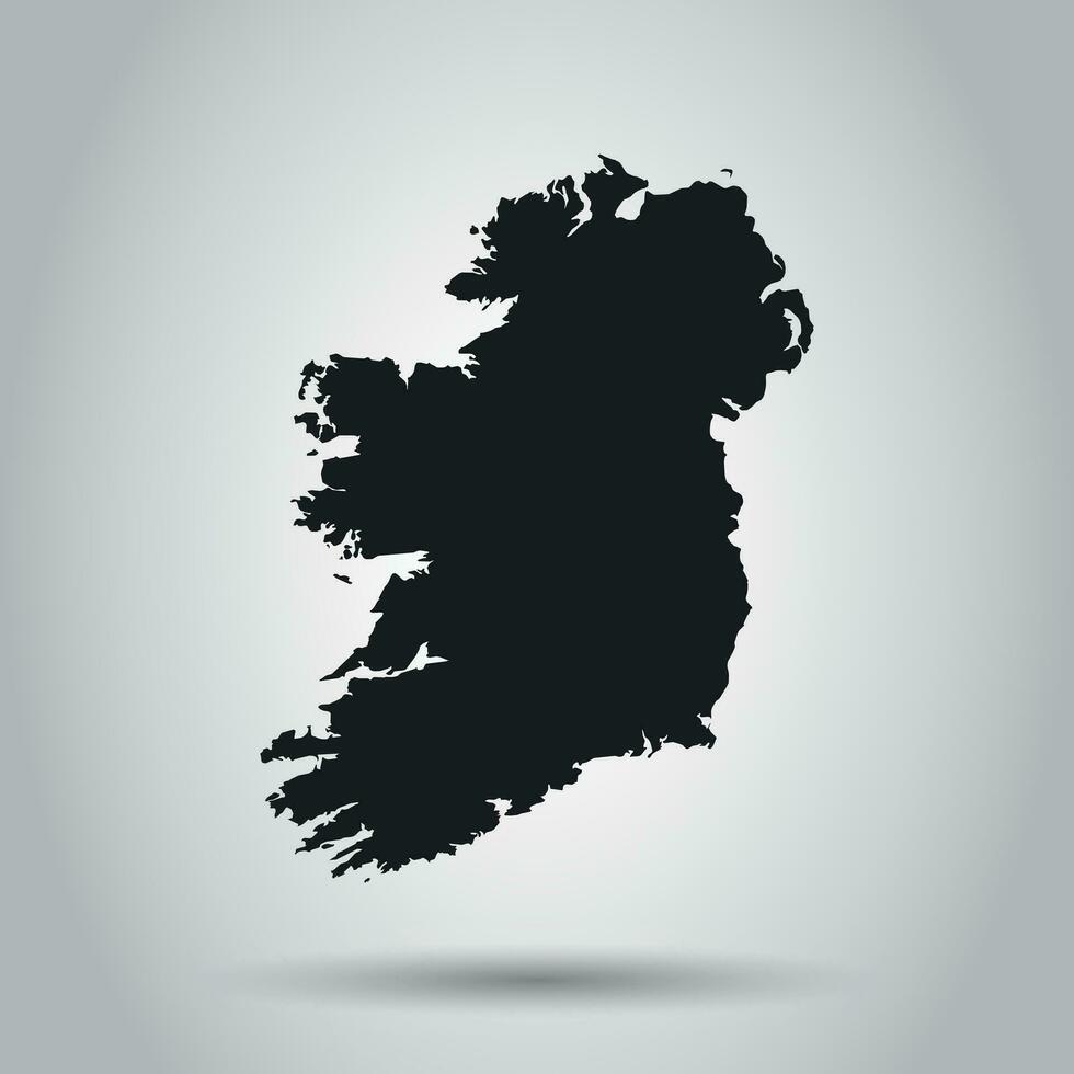 Irlanda vetor mapa. Preto ícone em branco fundo.