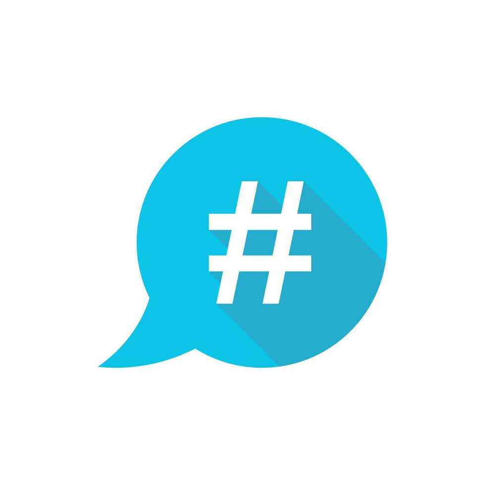 hashtag vetor ícone dentro plano estilo. social meios de comunicação marketing ilustração em branco isolado fundo. hashtag rede conceito.