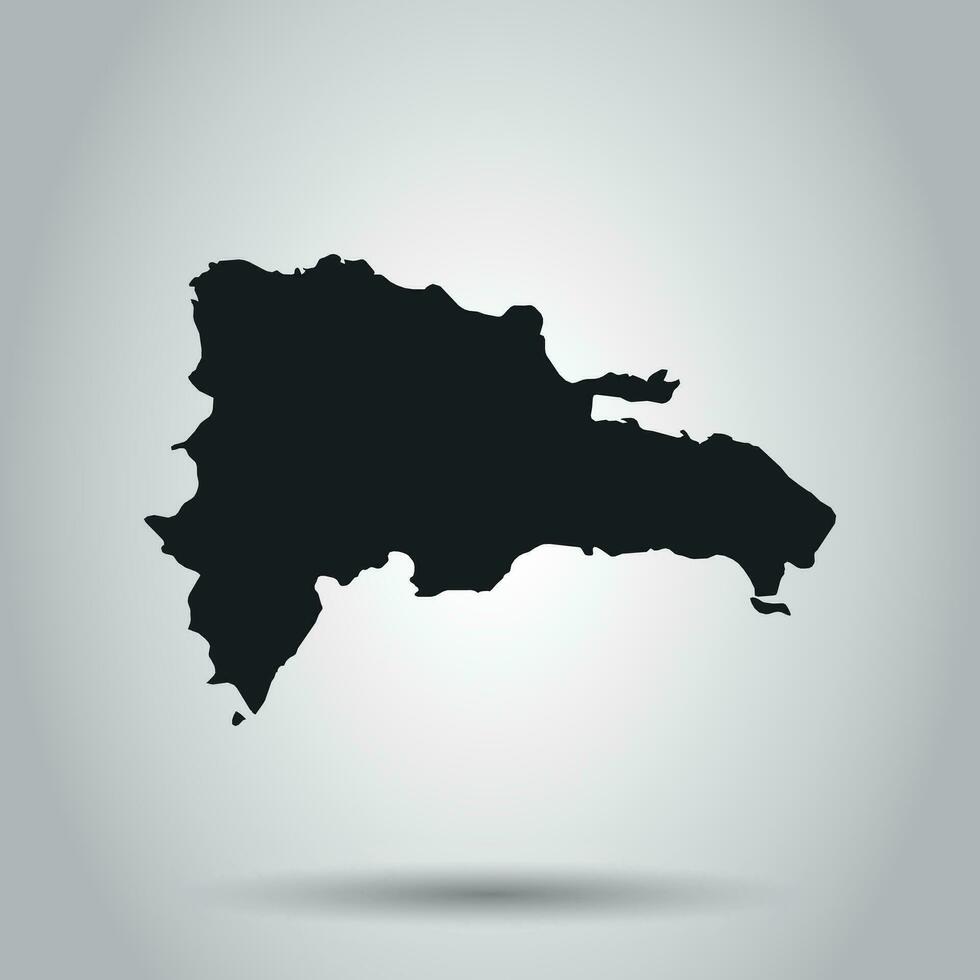 dominicano república vetor mapa. Preto ícone em branco fundo.