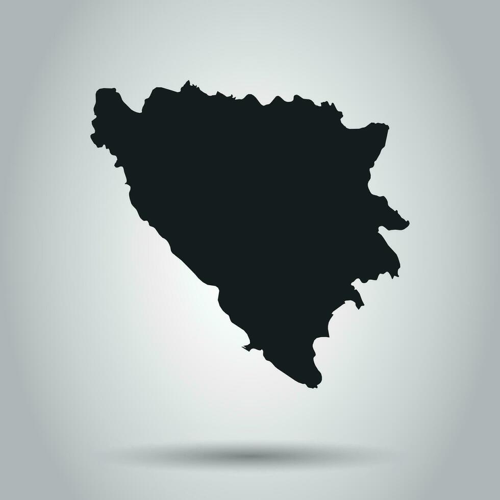 Bósnia e herzegovina vetor mapa. Preto ícone em branco fundo.