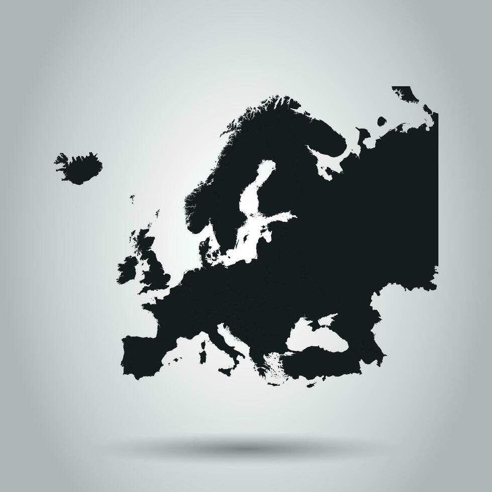 Europa mapa ícone. plano vetor ilustração. Europa placa símbolo com em branco fundo.