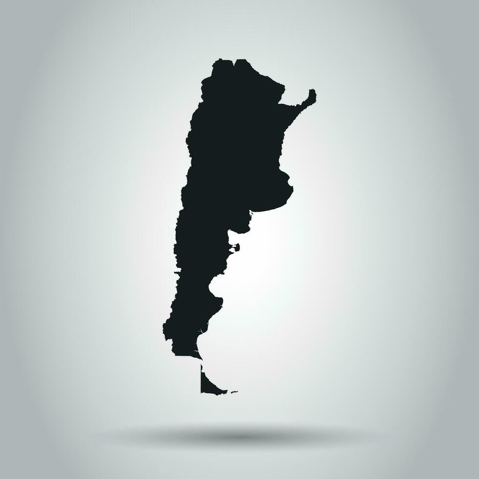 Argentina vetor mapa. Preto ícone em branco fundo.