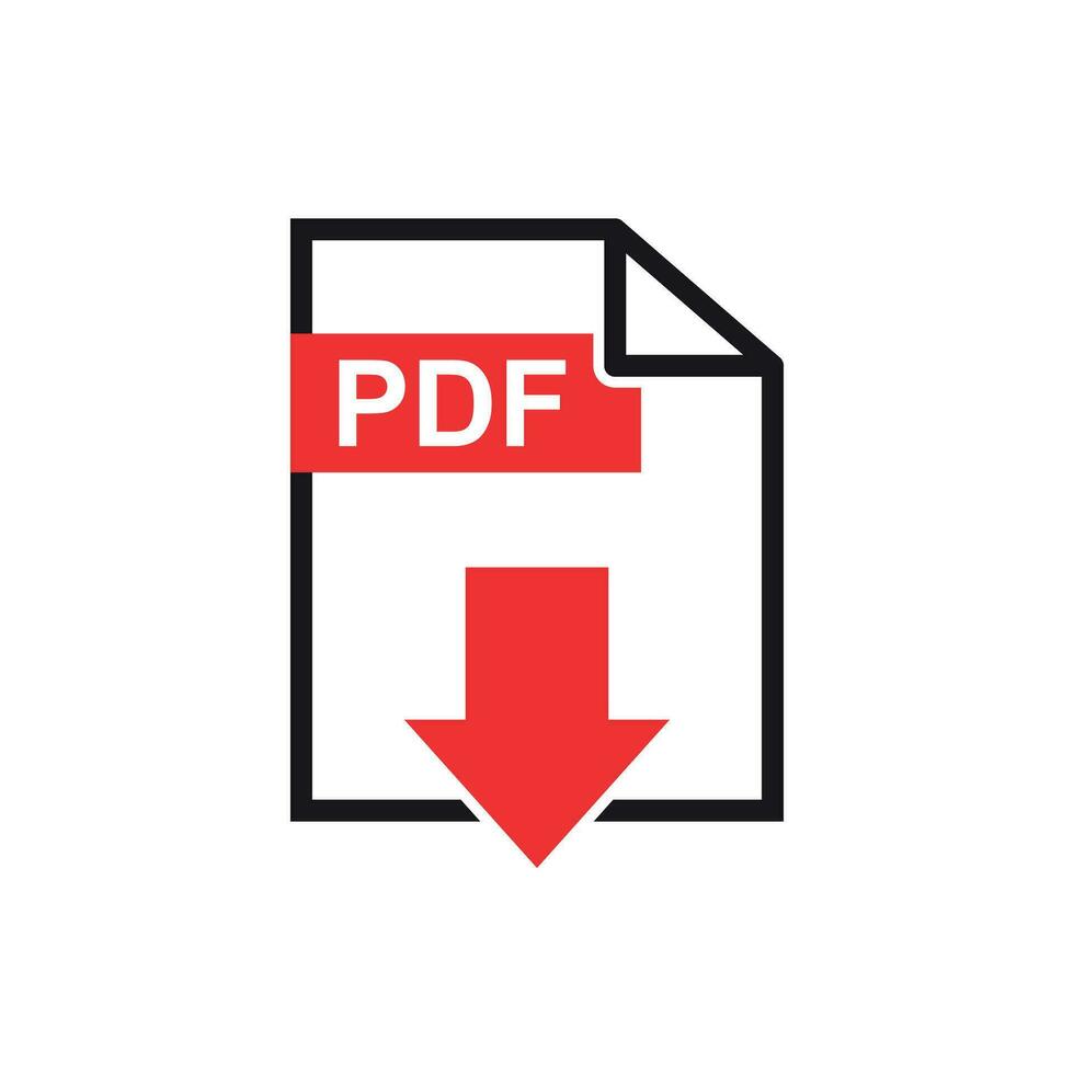 pdf baixar vetor ícone. simples plano pictograma para negócios, marketing, Internet conceito. vetor ilustração em branco fundo.