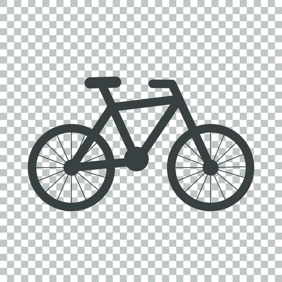 bicicleta silhueta ícone em isolado fundo. bicicleta vetor ilustração dentro plano estilo. ícones para projeto, local na rede Internet.