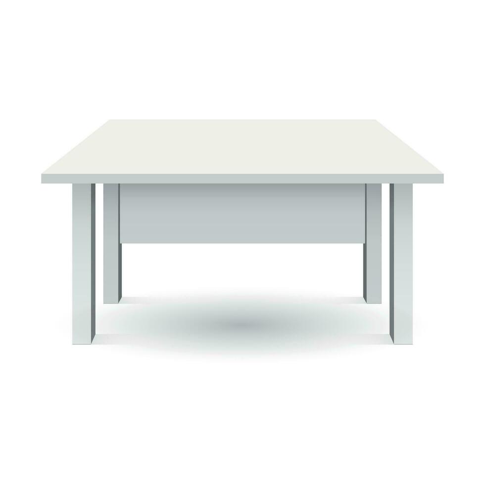 vetor 3d mesa para objeto apresentação. esvaziar branco topo mesa isolado em branco fundo.