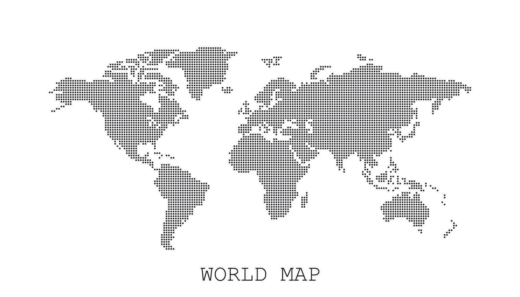 pontilhado em branco Preto mundo mapa isolado em branco fundo. mundo mapa vetor modelo para local na rede Internet, infográficos, Projeto. plano terra mundo mapa com volta pontos ilustração.