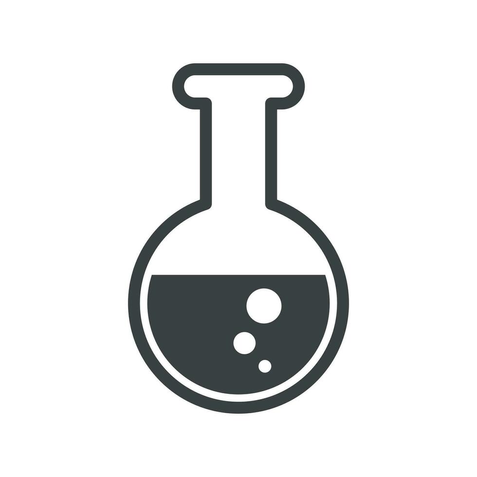 químico teste tubo pictograma ícone. químico laboratório equipamento isolado em branco fundo. experimentar frascos para Ciência experimentar. na moda moderno vetor símbolo. simples plano ilustração