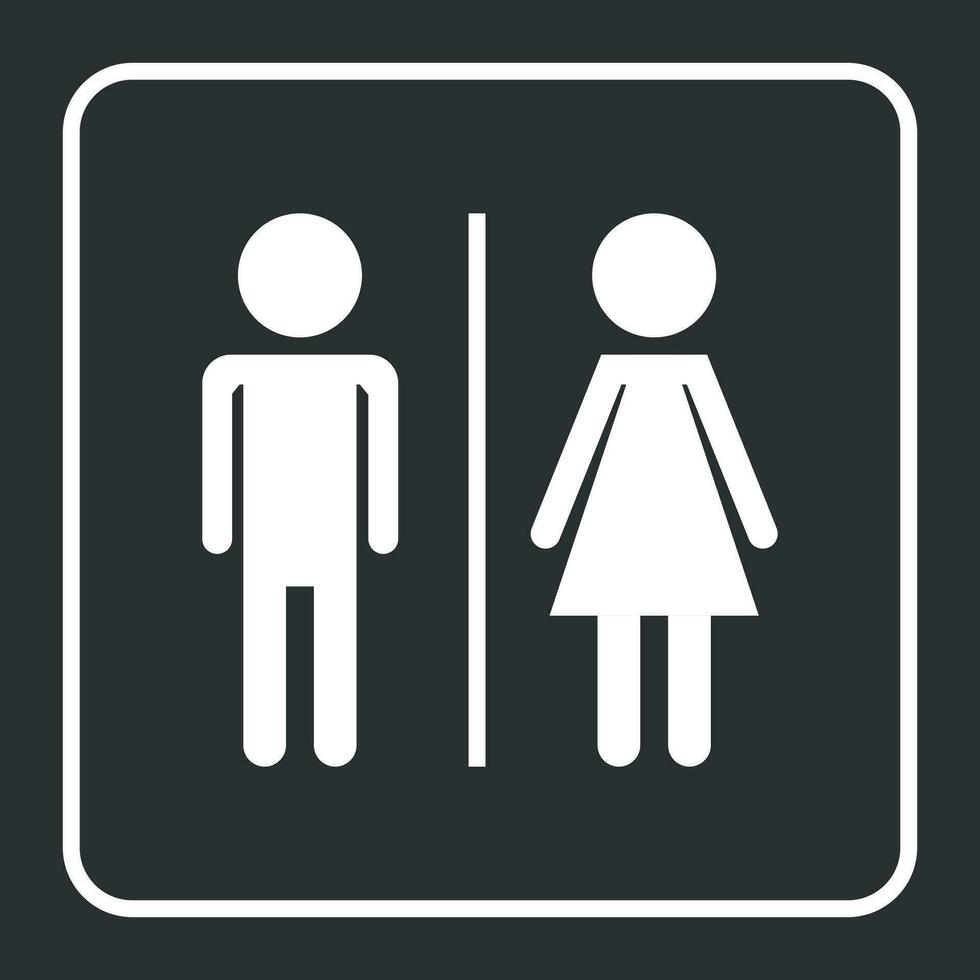 vetor homem e mulher ícone em Preto fundo. moderno plano pictograma. simples plano símbolo para rede local Projeto.