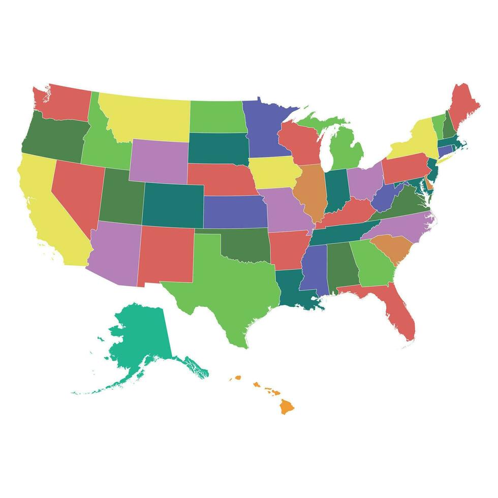 vetor ilustração do uma Alto detalhe EUA mapa com Federal estados