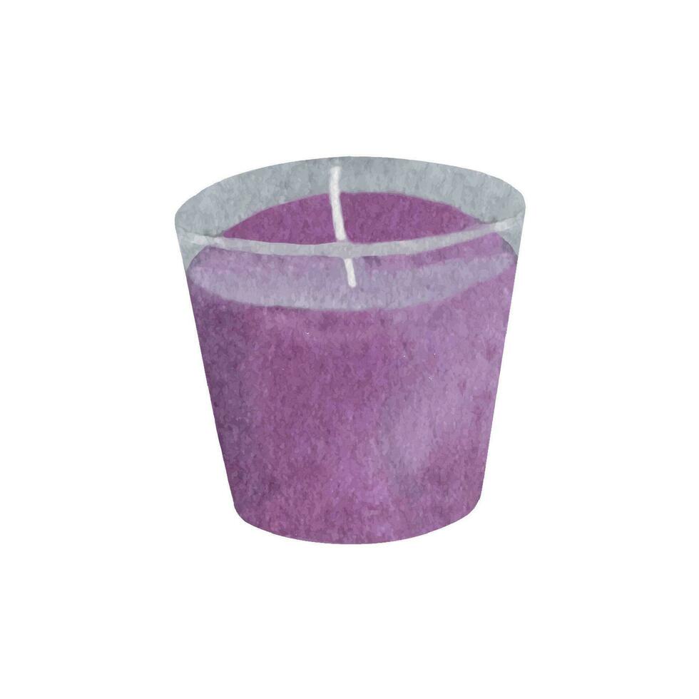 provence lavanda vela dentro vidro. mão desenhado aguarela clipart vetor