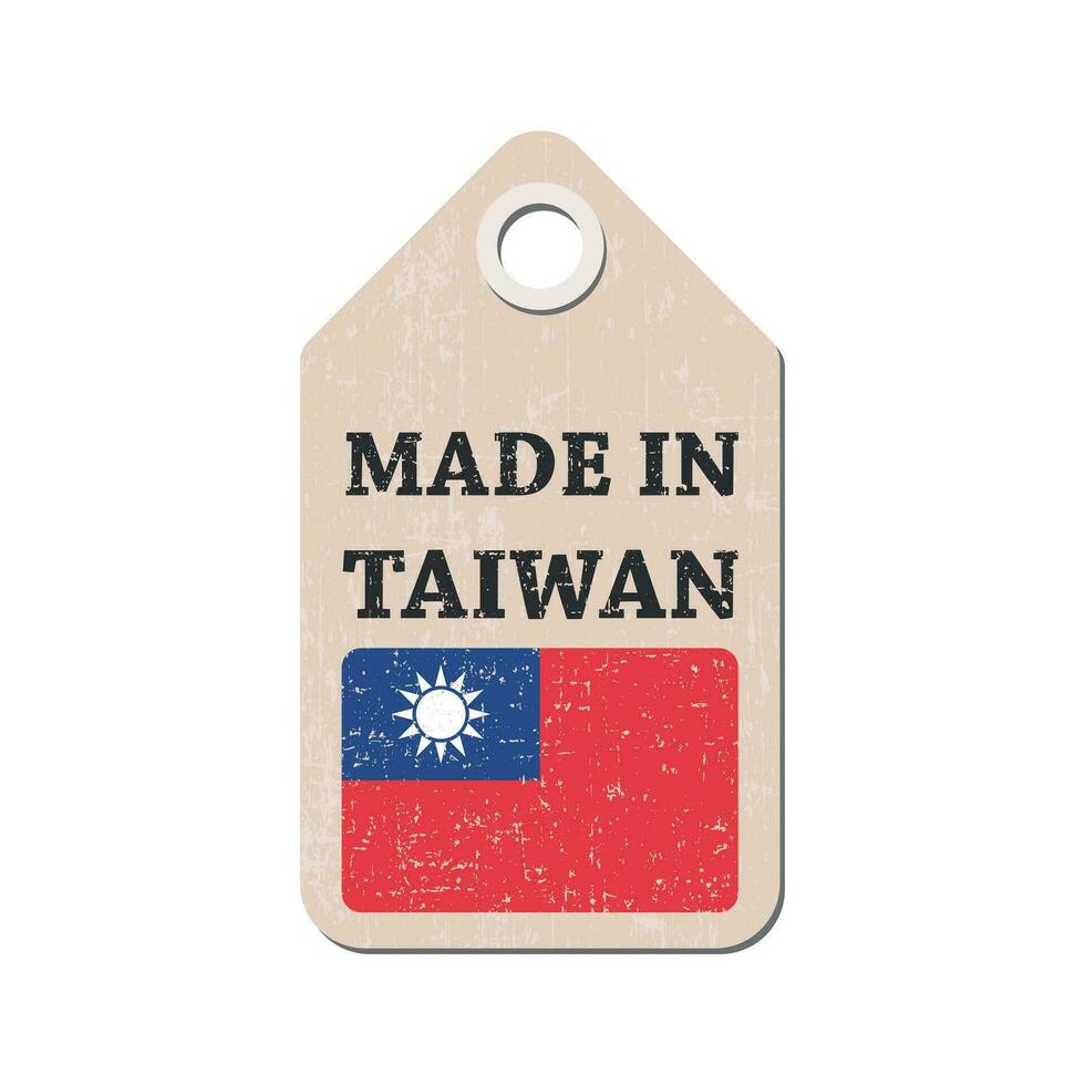 aguentar tag fez dentro Taiwan com bandeira. vetor ilustração