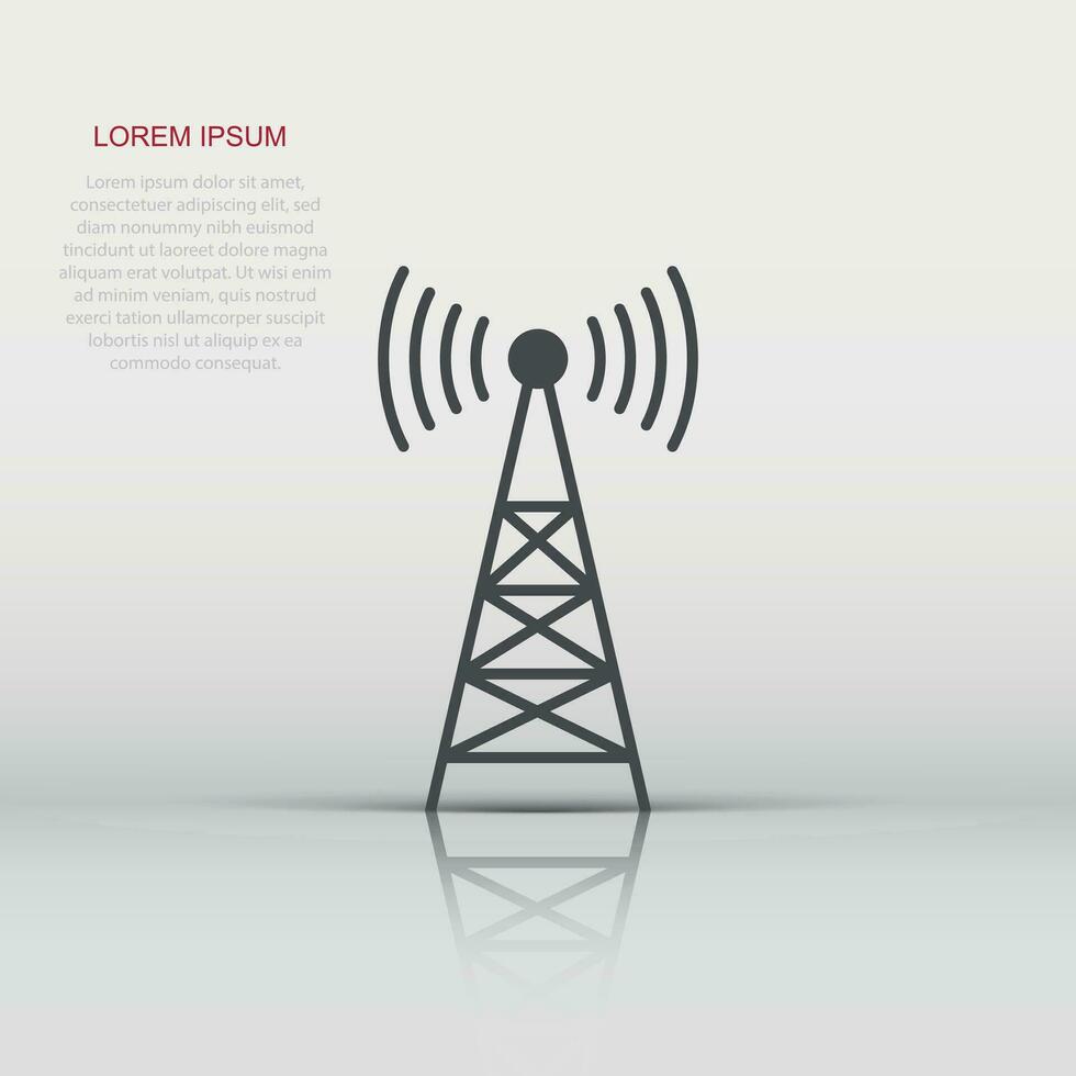 ícone de torre de antena em estilo simples. radiodifusão ilustração vetorial no fundo branco isolado. conceito de negócio wi-fi. vetor