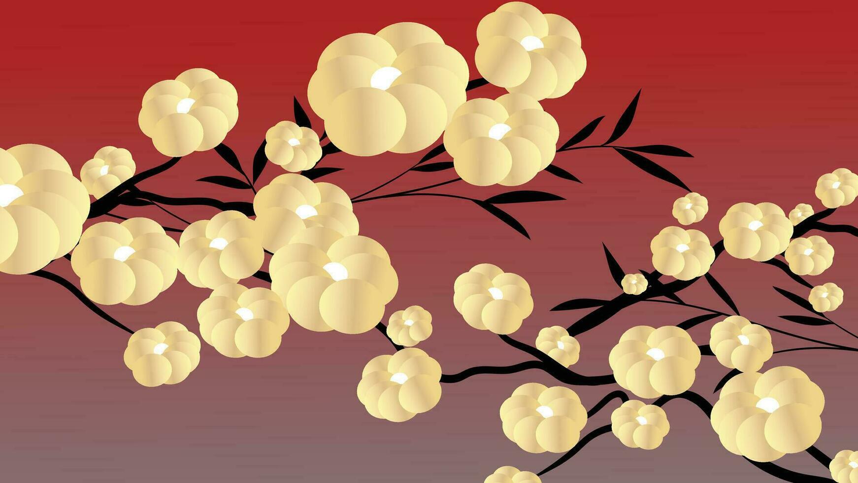 feliz chinês Novo ano luxo estilo padronizar fundo vetor. oriental elegante dourado flor em vermelho gradiente fundo. Projeto ilustração para papel de parede, cartão, poster, embalagem, anúncio. vetor