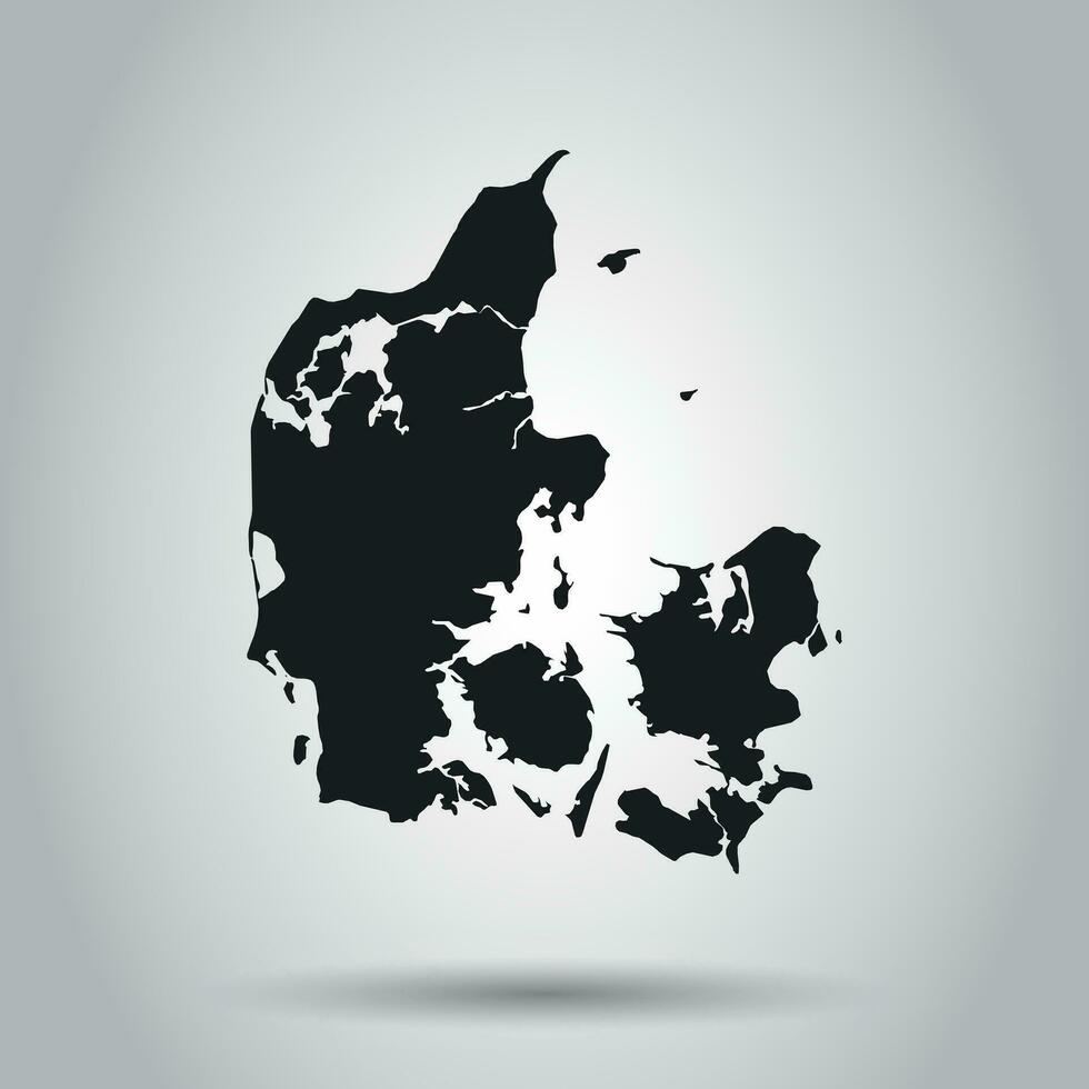 Dinamarca vetor mapa. Preto ícone em branco fundo.