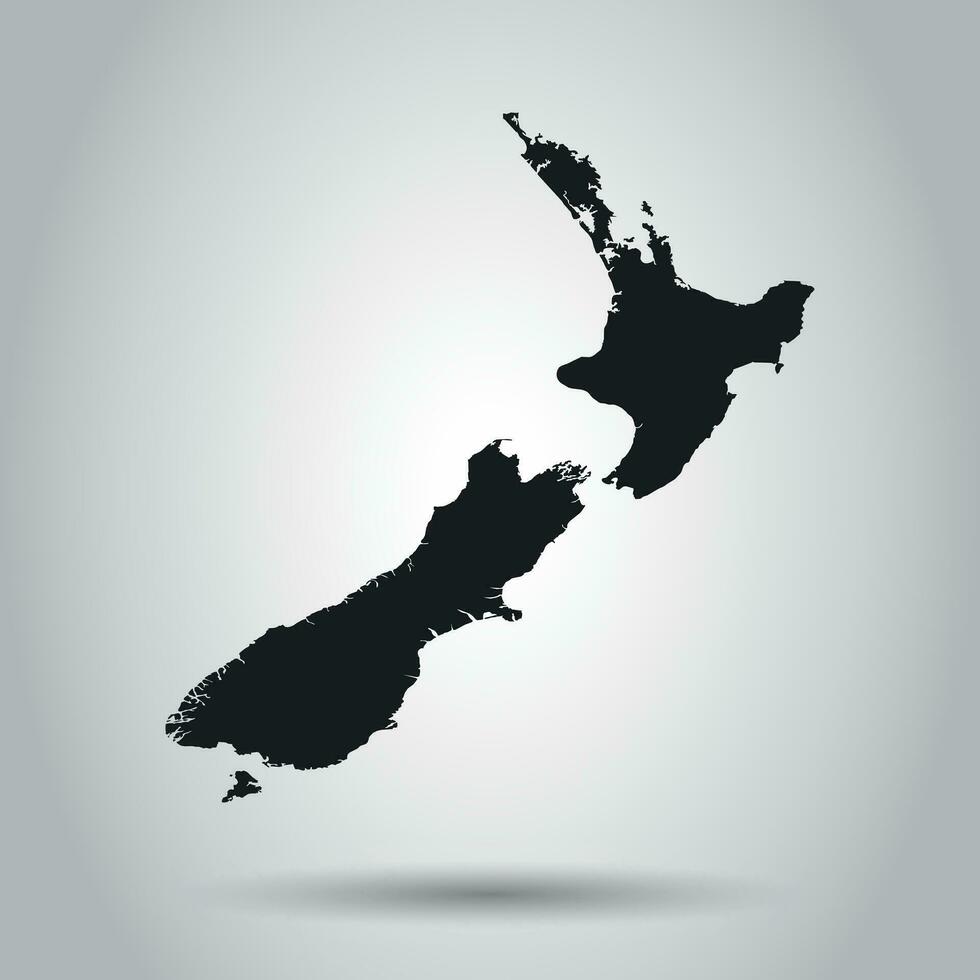 Novo zelândia vetor mapa. Preto ícone em branco fundo.