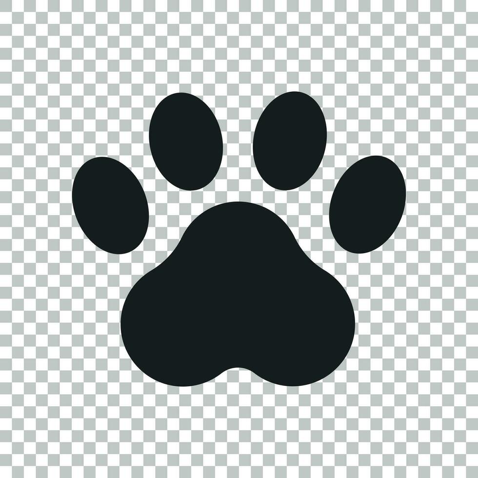 pata impressão vetor ícone. cachorro ou gato pegada ilustração. animal silhueta.