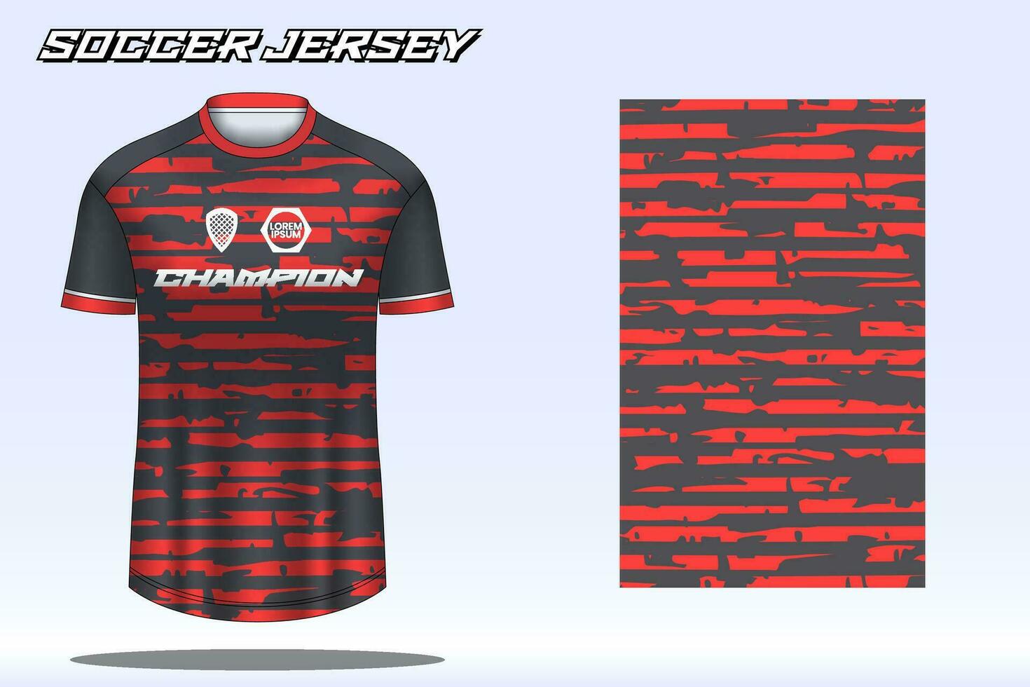 maquete de design de camiseta esportiva de camisa de futebol para clube de futebol vetor