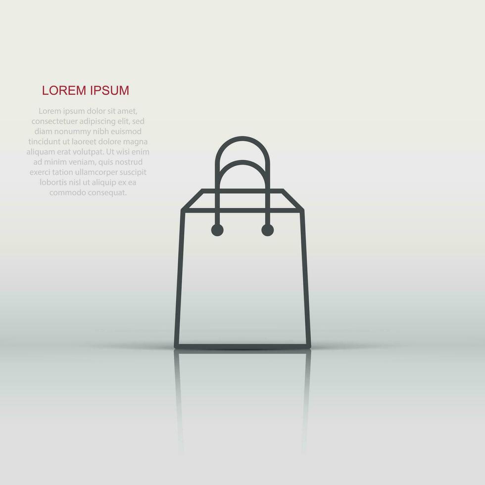 ícone de sacola de compras em estilo simples. bolsa sinal ilustração vetorial no fundo branco isolado. conceito de negócio de pacote. vetor