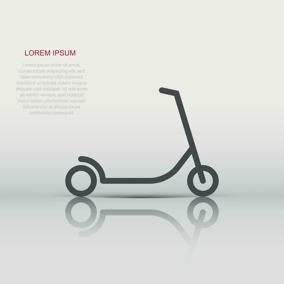 ícone de scooter elétrico em estilo simples. ilustração em vetor bicicleta em fundo branco isolado. conceito de negócio de transporte.