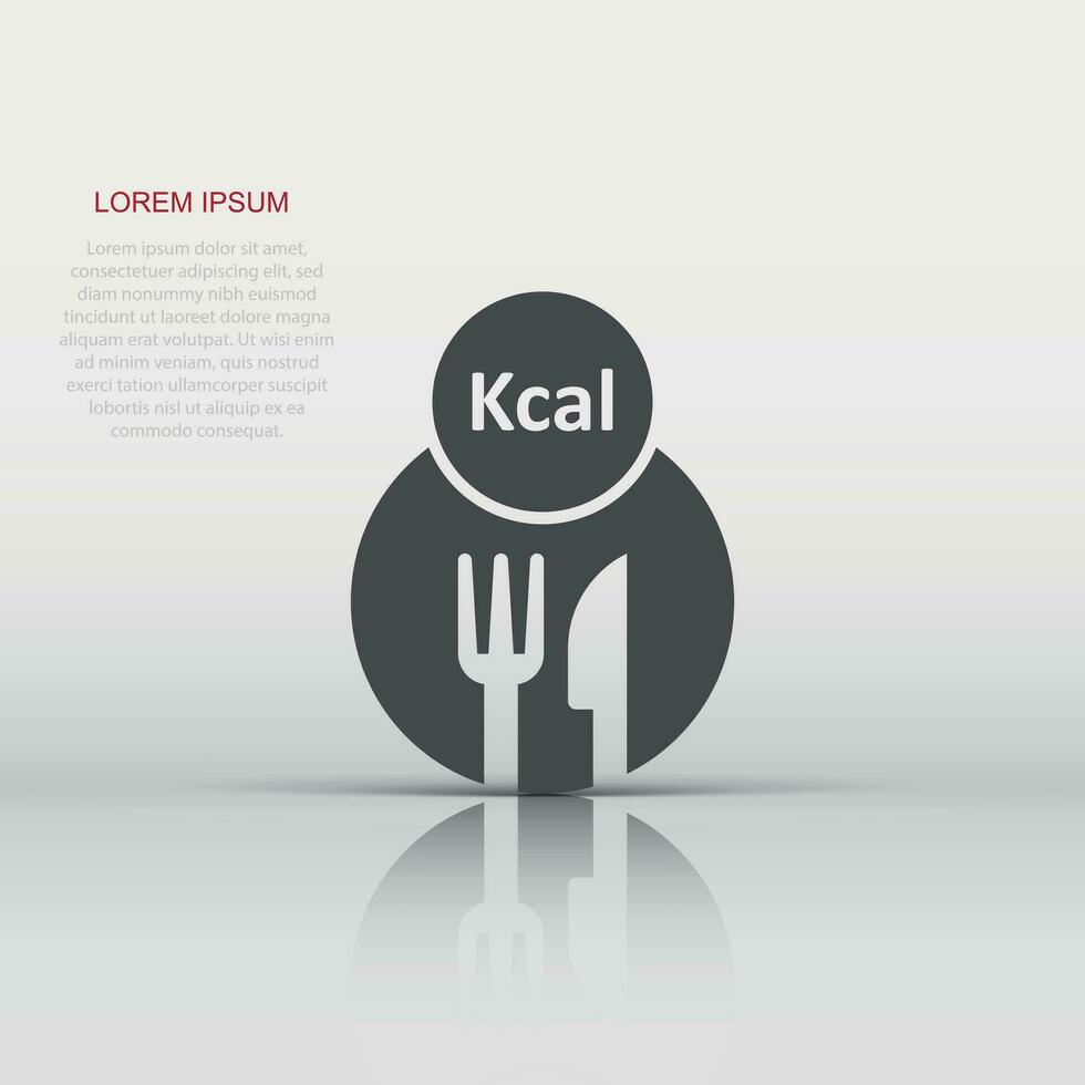 ícone de kcal em estilo simples. ilustração em vetor dieta em fundo branco isolado. conceito de negócio de calorias.