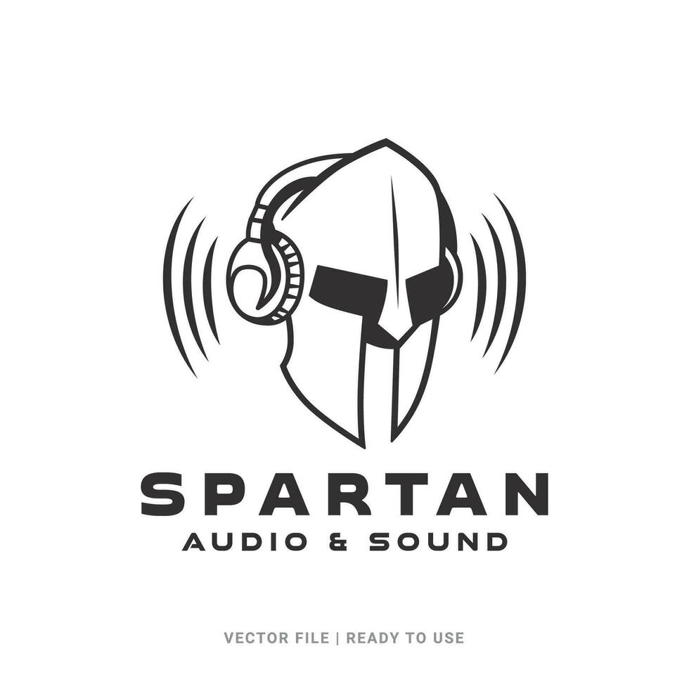 espartano logotipo ícone desenhos vetor. vintage Antiguidade sparta Guerreiro vetor projeto, gladiadores, espartano guerreiros, espartano Guerreiro capacete, som logotipo, audio logotipo, grego capacete