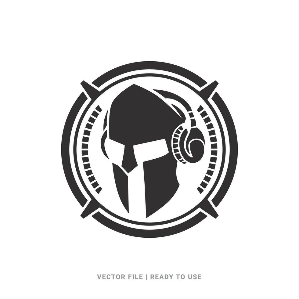 espartano logotipo ícone desenhos vetor. vintage Antiguidade sparta Guerreiro vetor projeto, gladiadores, espartano guerreiros, espartano Guerreiro capacete, som logotipo, audio logotipo, grego capacete