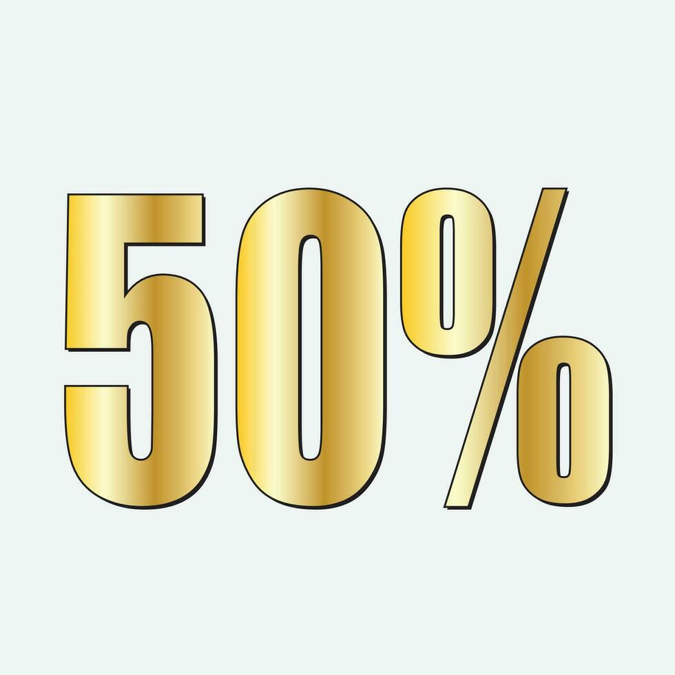 dourado 50. por cento Fonte para oferta promo preço número desconto vetor
