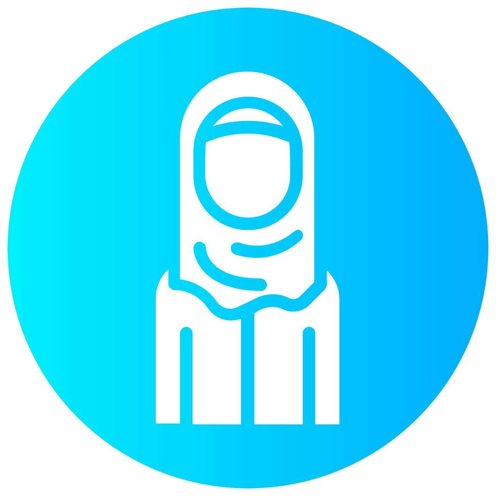 muçulmano mulher avatar vetor volta sólido ícone