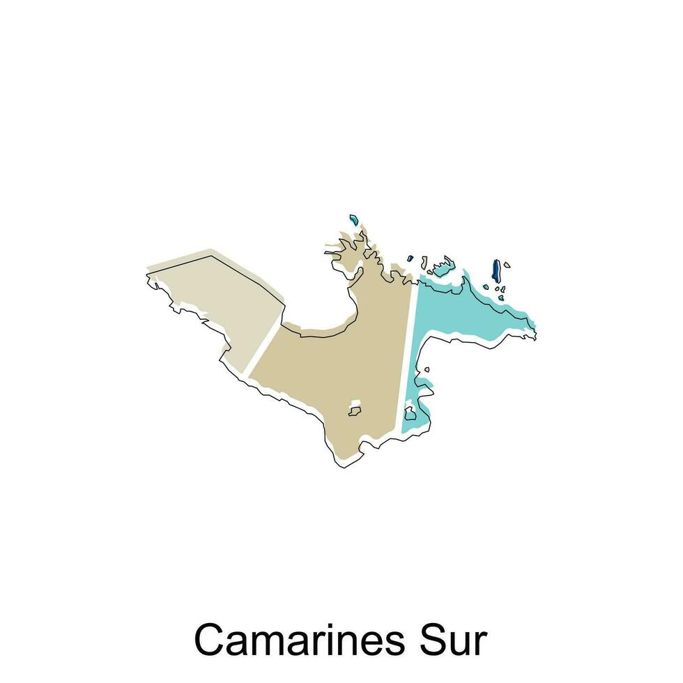 vetor mapa do camarins sur moderno contorno, Alto detalhado vetor Filipinas mapa ilustração vetor Projeto modelo