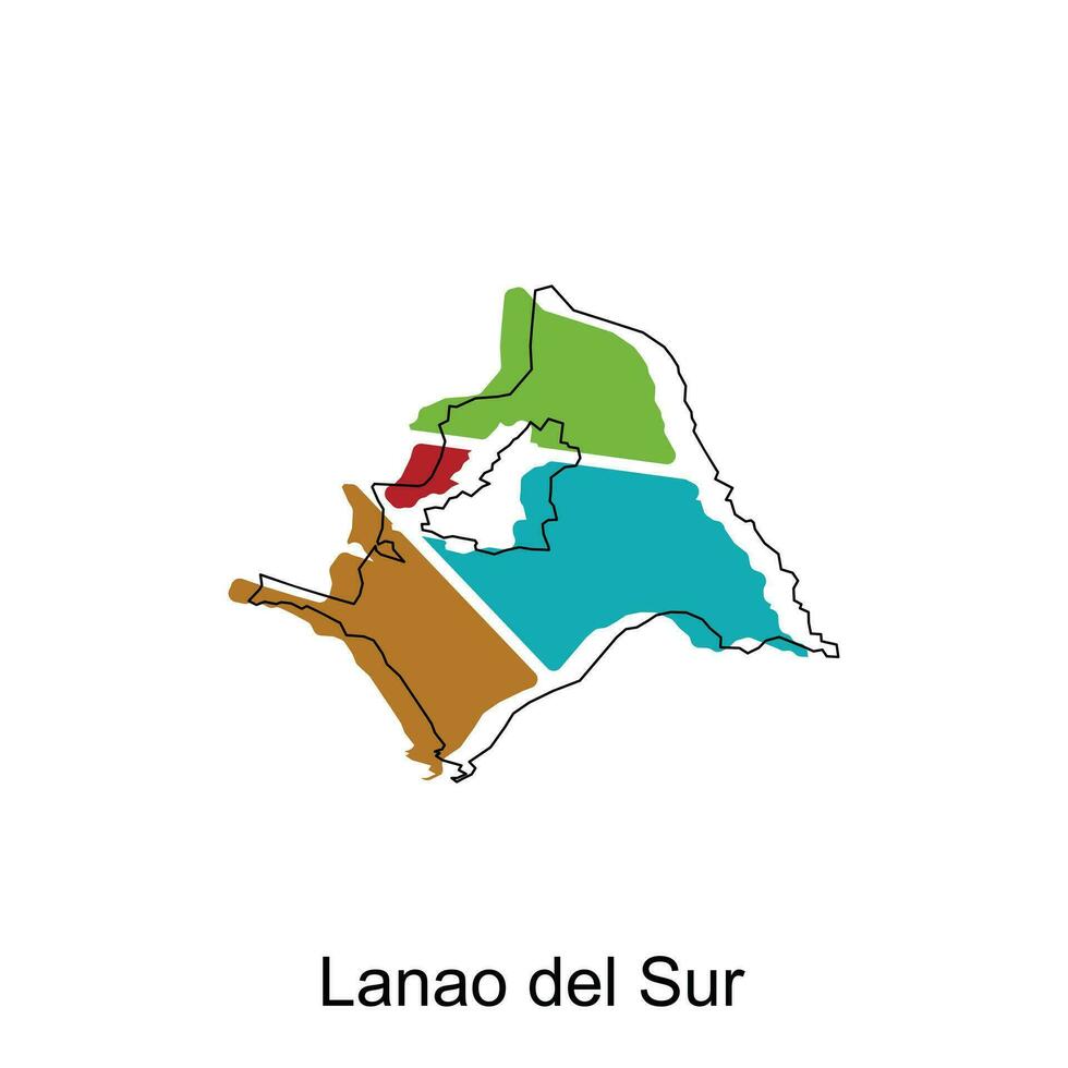 mapa do Lanao del sur colorida moderno geométrico vetor projeto, mundo mapa país vetor ilustração modelo