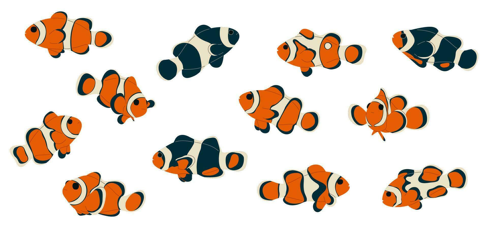anemonefish coleção fofa vetor