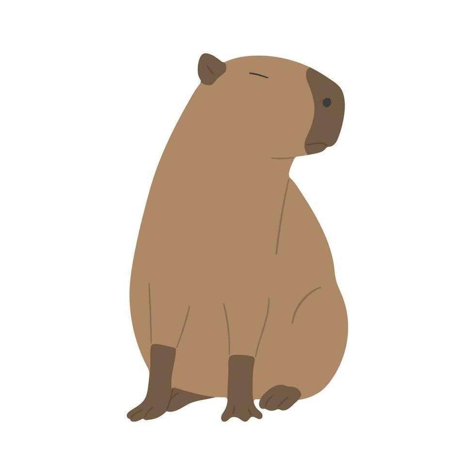 capivara solteiro fofa vetor