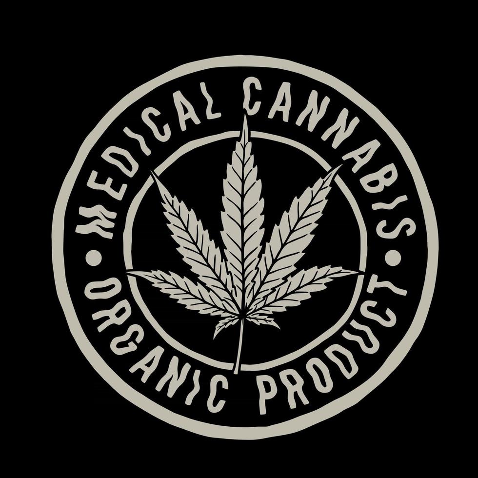 planta de cannabis, emplem, vetor premium