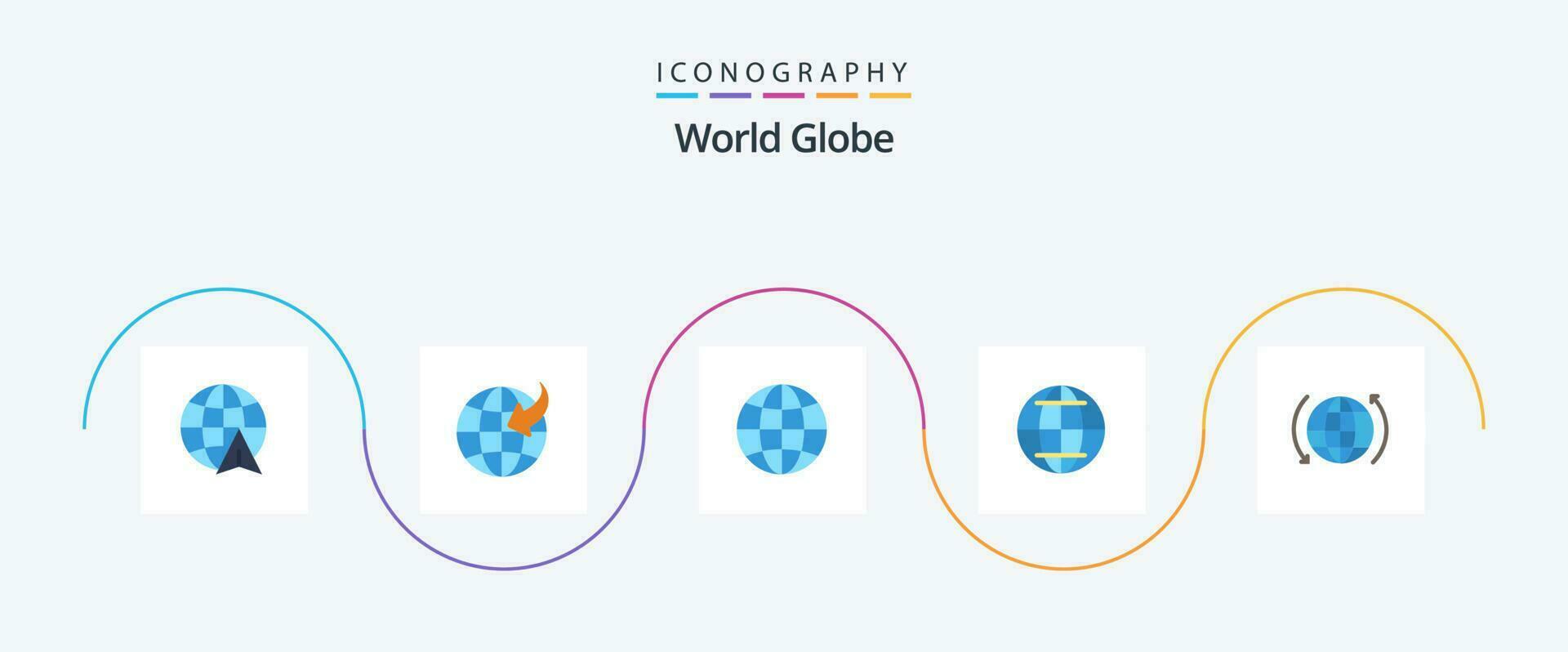 globo plano 5 ícone pacote Incluindo . rede. seta vetor