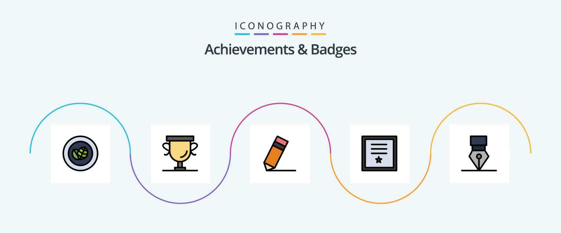 conquistas e Distintivos linha preenchidas plano 5 ícone pacote Incluindo conquista. fita. conquista. publicar. Distintivos vetor
