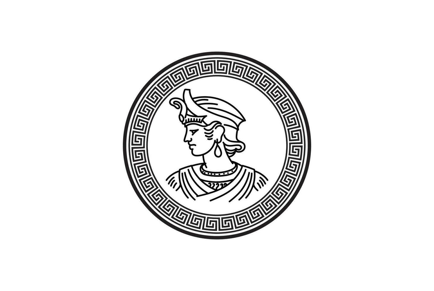 vintage retro moedas grego Deus rei senhor ícone ilustração símbolo vetor